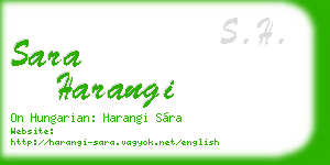 sara harangi business card